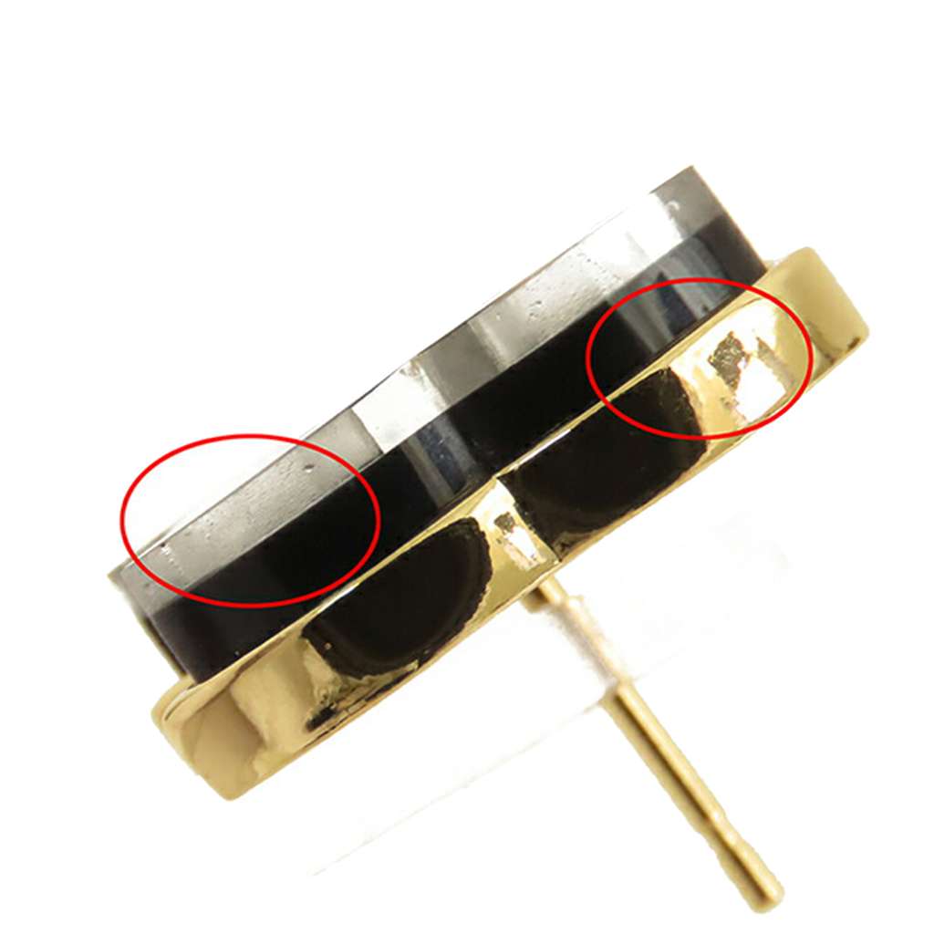 Chanel Gold Plated Enamel CC Push Back Earrings - Detail 1