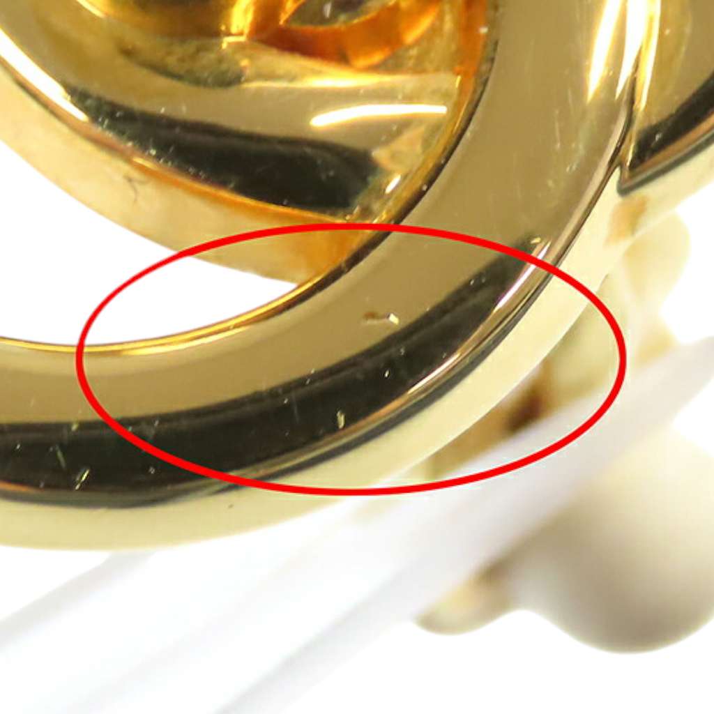 Chanel Gold Plated CC Turn Lock Clip on Earrings - Side view