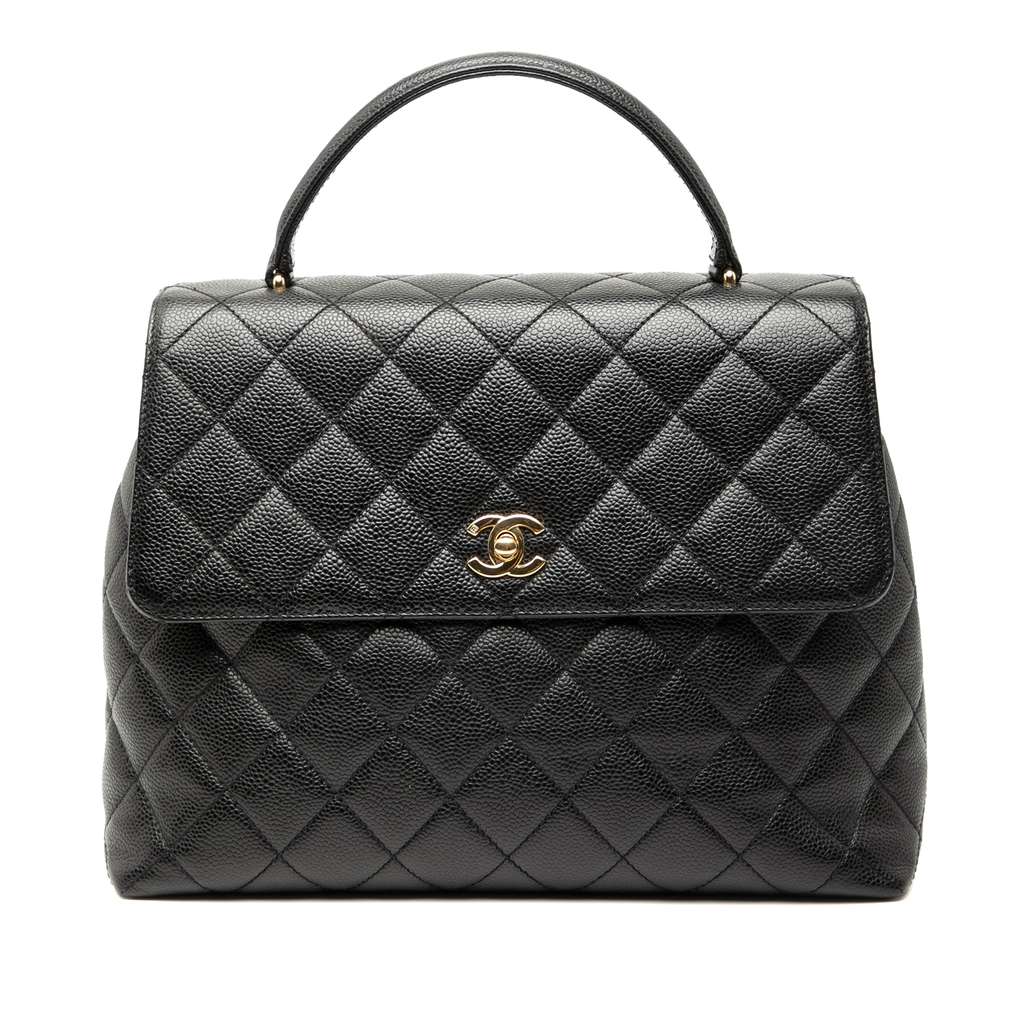 Chanel CC Quilted Caviar Kelly Top Handle Bag
