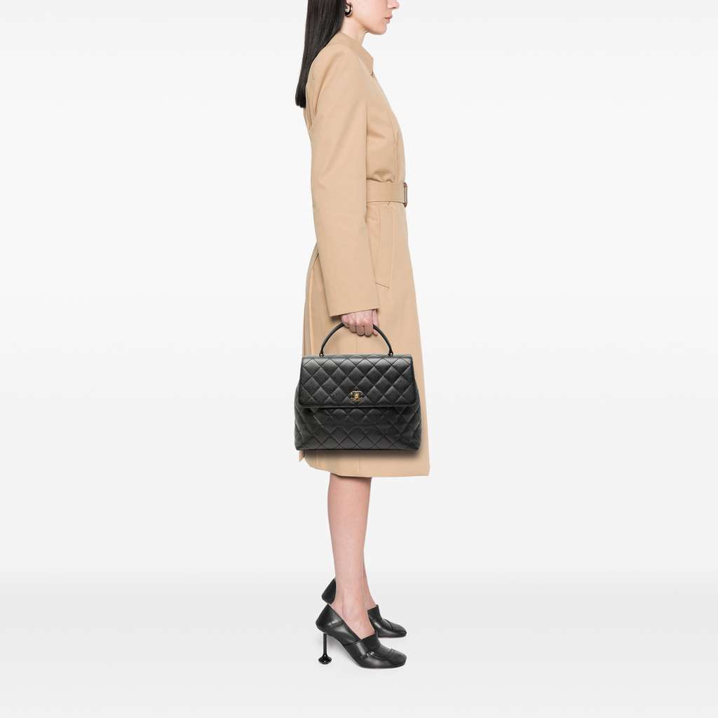 Chanel CC Quilted Caviar Kelly Top Handle Bag - Detail 2