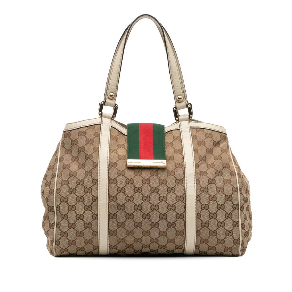 Gucci GG Canvas Web New Ladies Tote