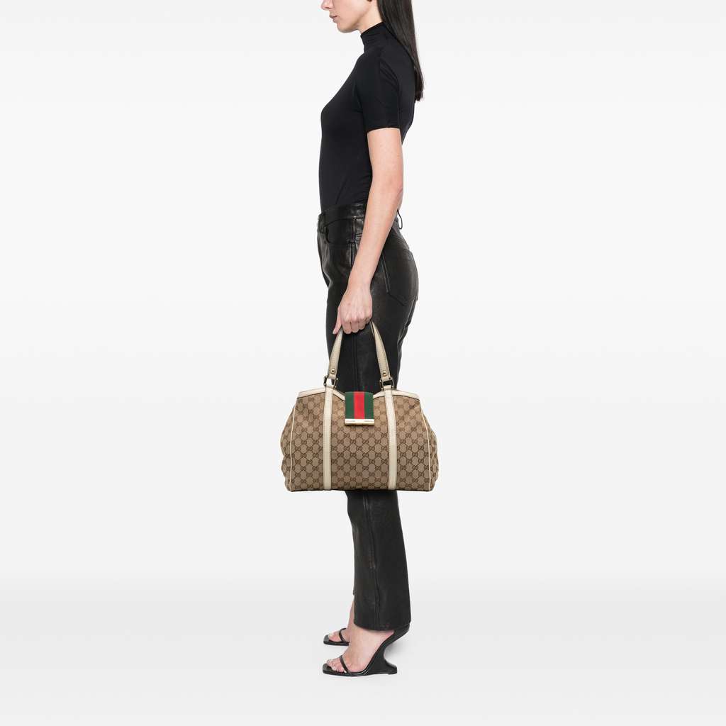 Gucci GG Canvas Web New Ladies Tote - Image 16