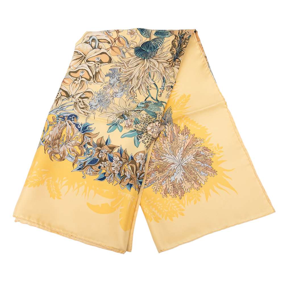 Hermès L Ile Deserte Silk Scarf