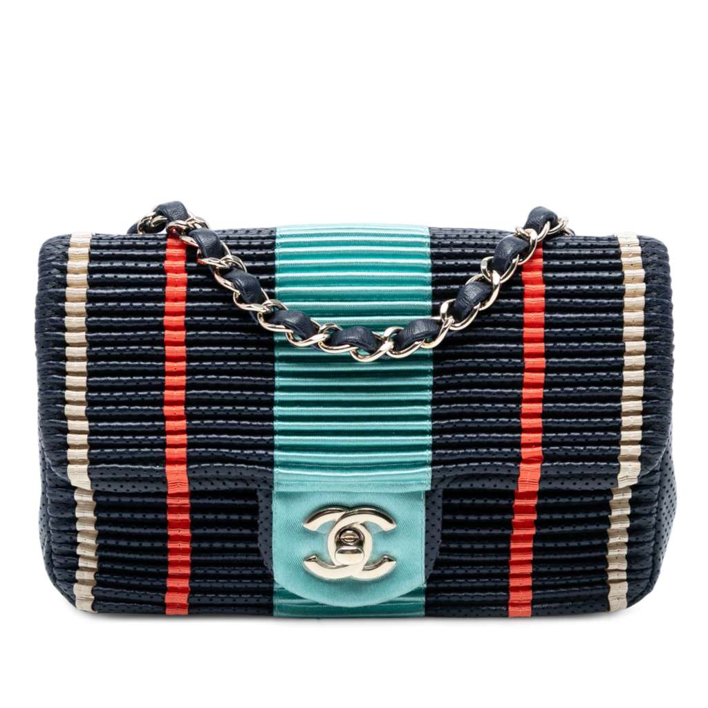 Chanel New Mini Coco Pleats Perforated Calfskin Single Flap