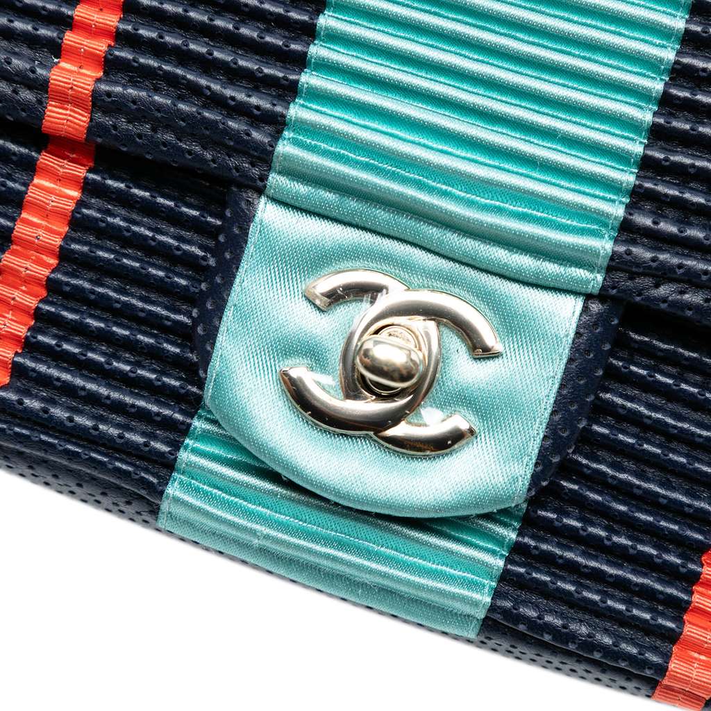 Chanel New Mini Coco Pleats Perforated Calfskin Single Flap - Detail 1