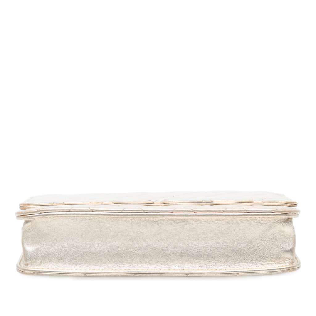 Chanel CC Quilted Metallic Lambskin Wallet on Chain - 3