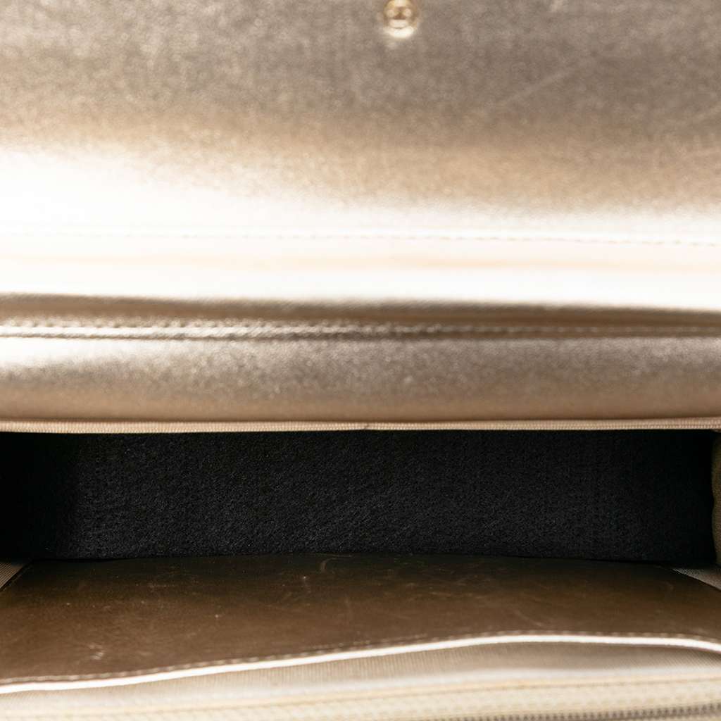 Chanel CC Quilted Metallic Lambskin Wallet on Chain - 4