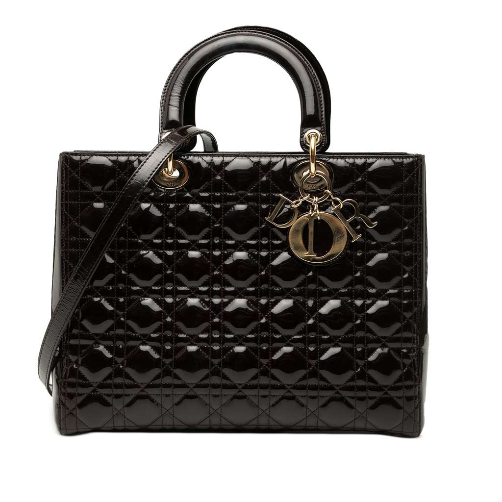 Dior Large Patent Cannage Lady Dior
