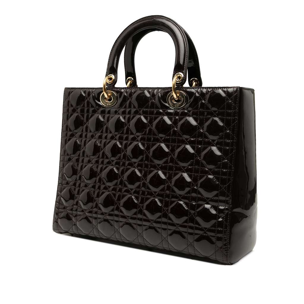 Dior Large Patent Cannage Lady Dior - Back view