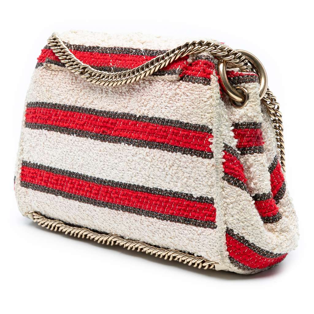 Chanel CC Quilted Tweed Striped Single Flap - Back view