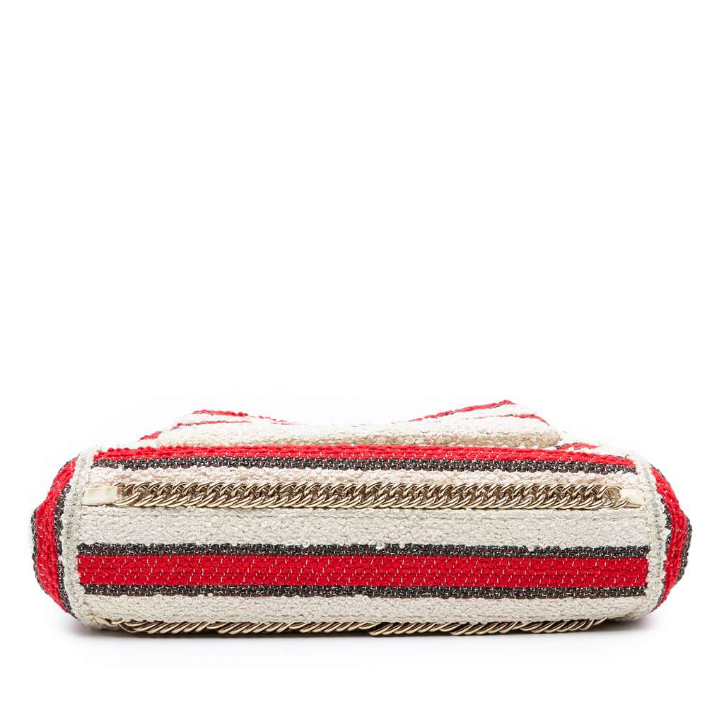 Chanel CC Quilted Tweed Striped Single Flap - Image 6
