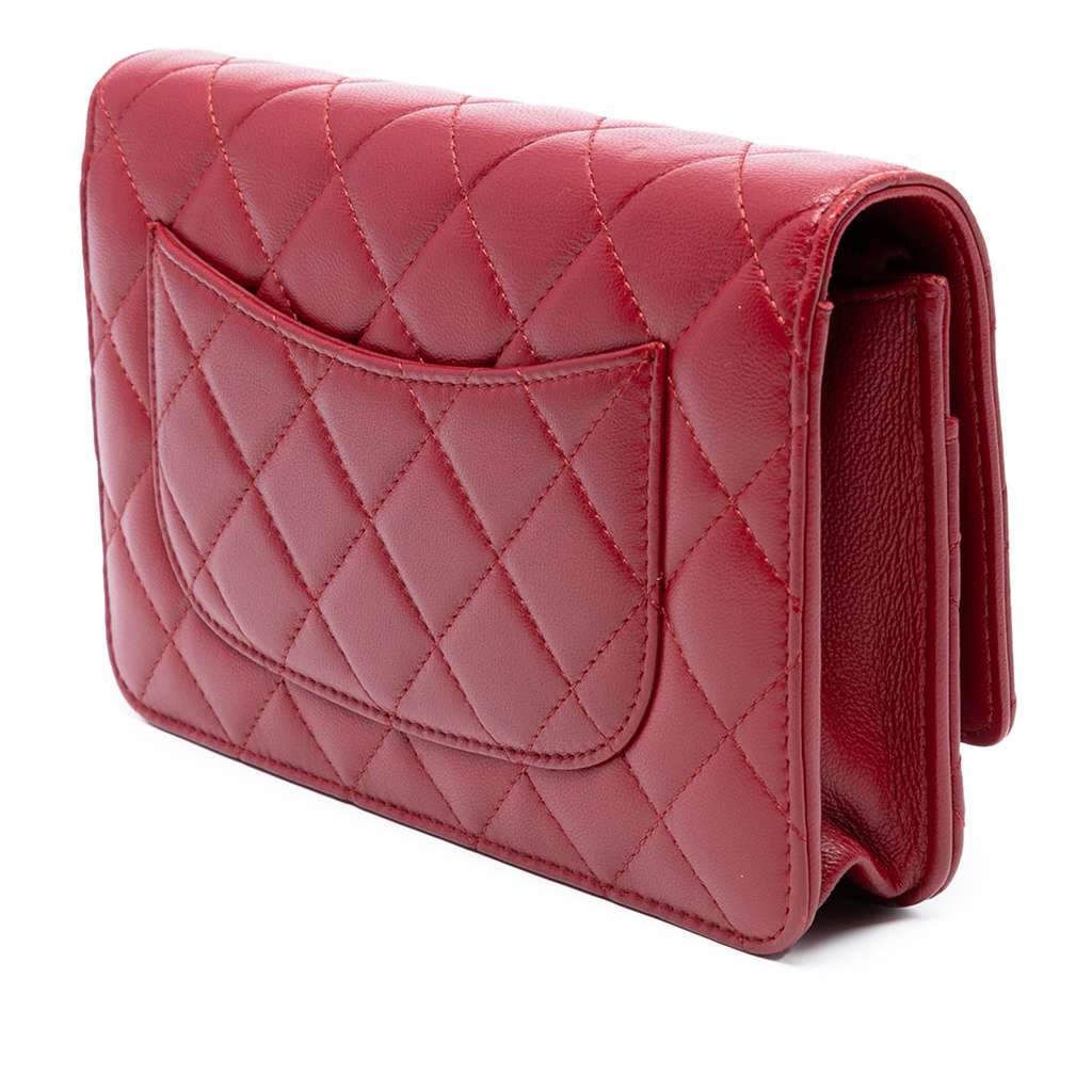 Chanel CC Quilted Lambskin Wallet on Chain - Back view
