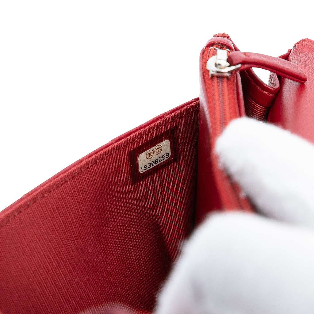 Chanel CC Quilted Lambskin Wallet on Chain - Side view