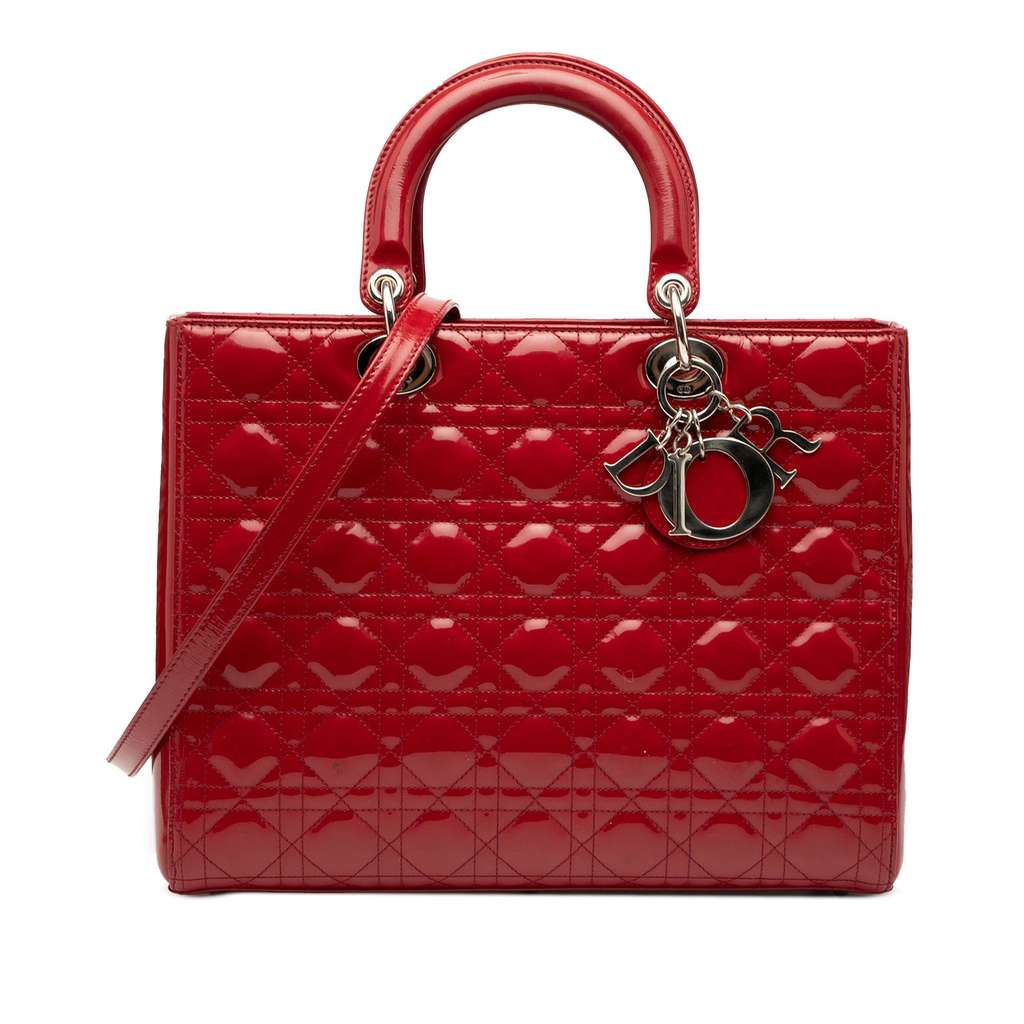 Dior Large Patent Cannage Lady Dior