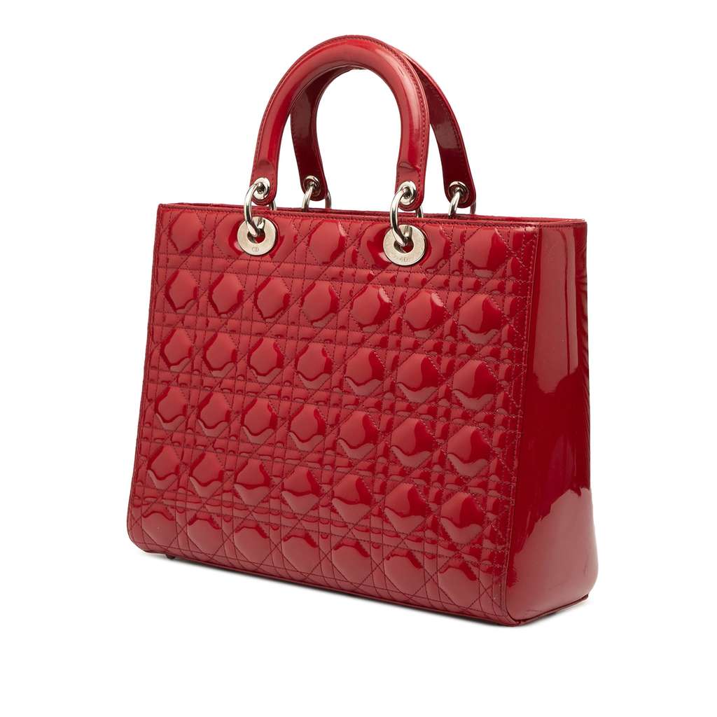 Dior Large Patent Cannage Lady Dior - Back view