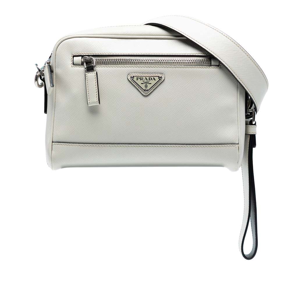 Prada Saffiano Travel Triangle Wristlet Crossbody