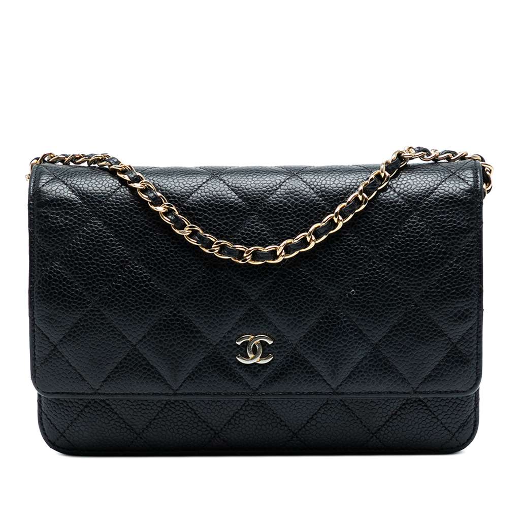 Chanel CC Quilted Caviar Wallet on Chain