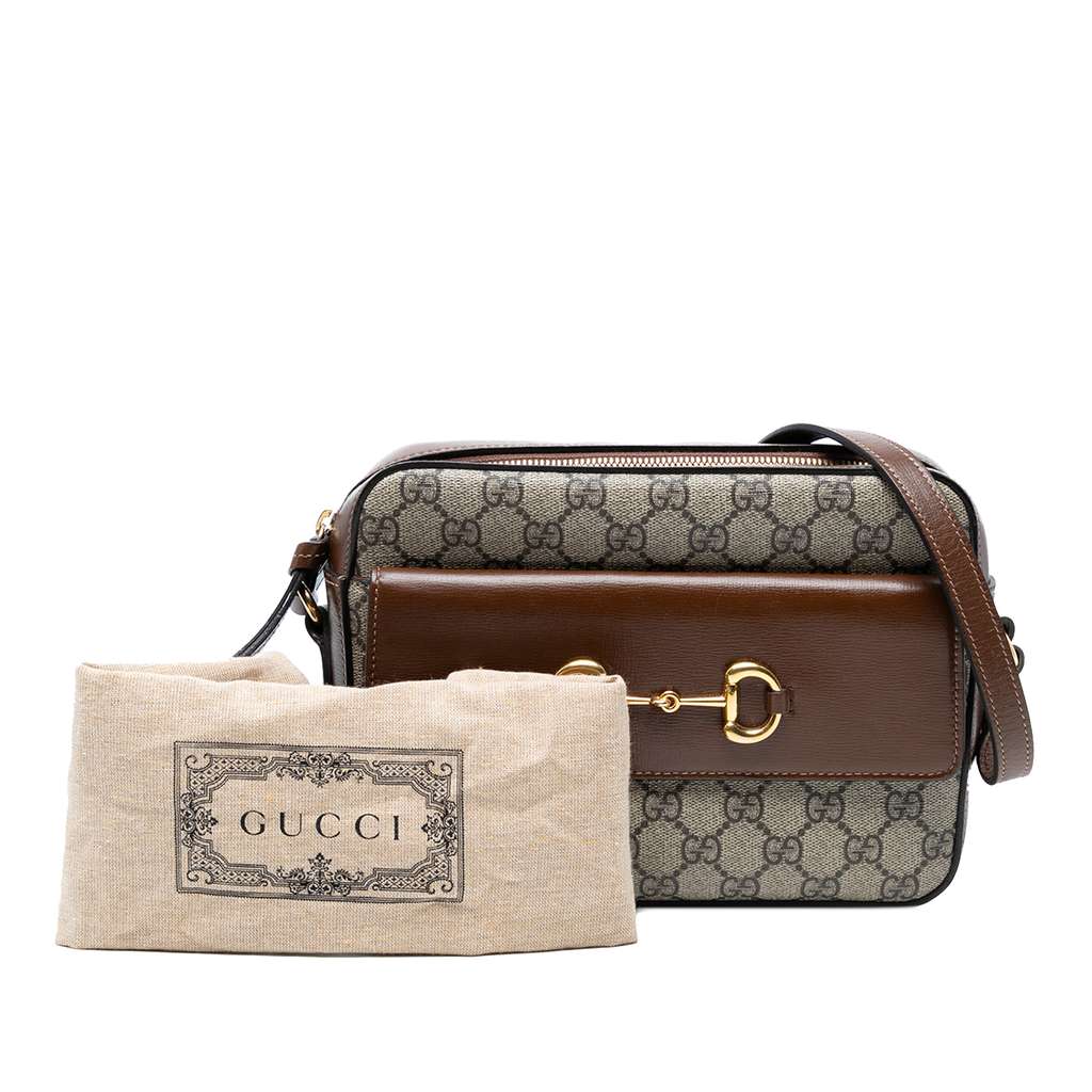 Gucci Small GG Supreme Horsebit 1955 Crossbody - Image 10