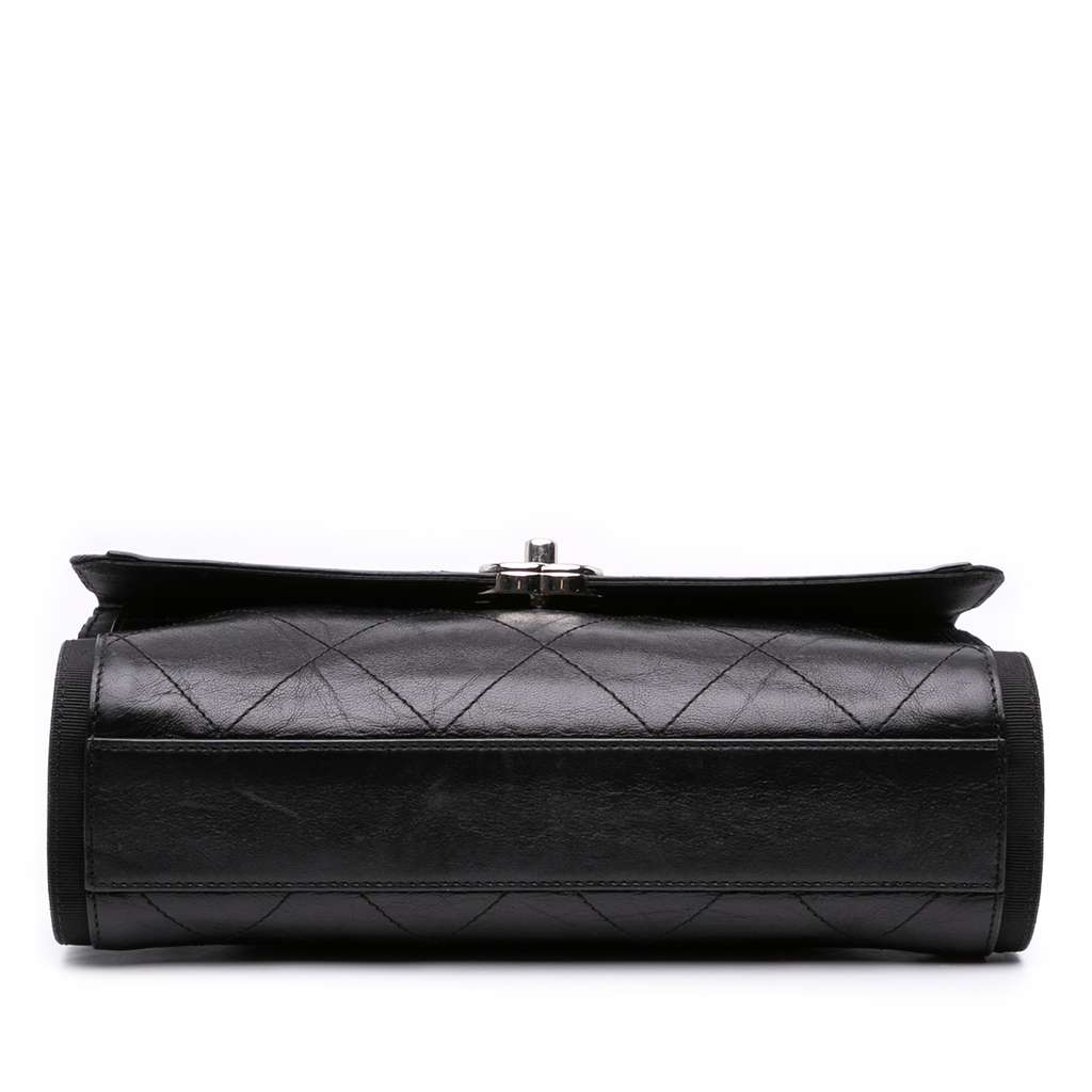 Chanel CC Quilted Crumpled Calfskin and Grosgrain Flap - Image 6