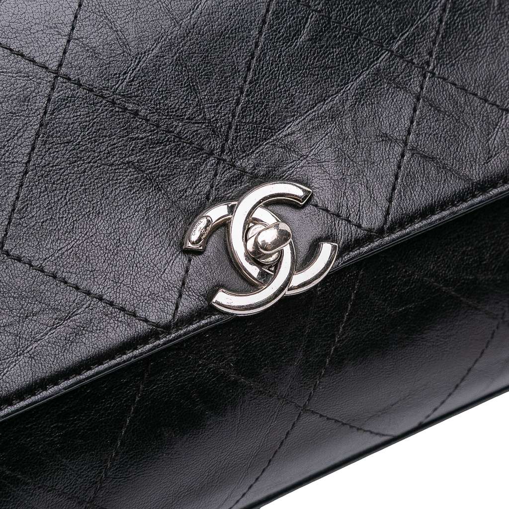 Chanel CC Quilted Crumpled Calfskin and Grosgrain Flap - Detail 2