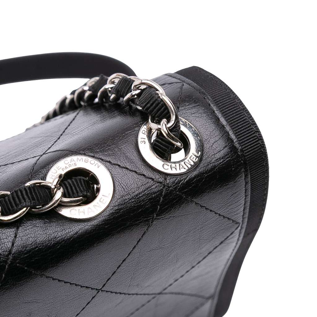 Chanel CC Quilted Crumpled Calfskin and Grosgrain Flap - Image 10