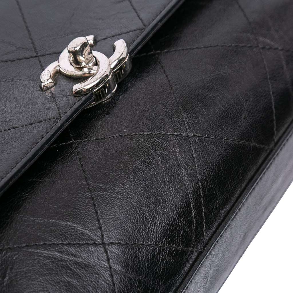 Chanel CC Quilted Crumpled Calfskin and Grosgrain Flap - Image 12