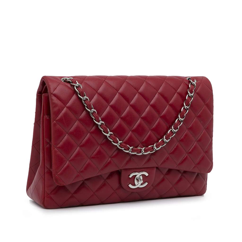 Chanel Maxi Classic Lambskin Double Flap - Back view