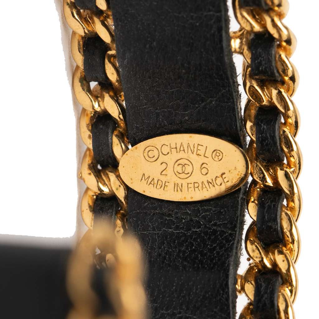 Chanel Gold Plated Leather Woven Chain Cuff Bracelet - 4
