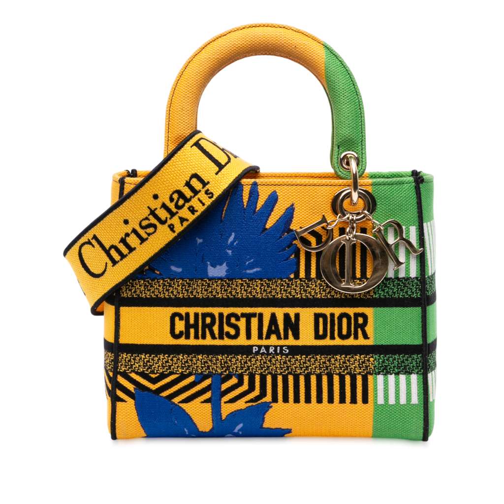 Dior Medium Canvas Embroidered Flower Pop Lady D Lite