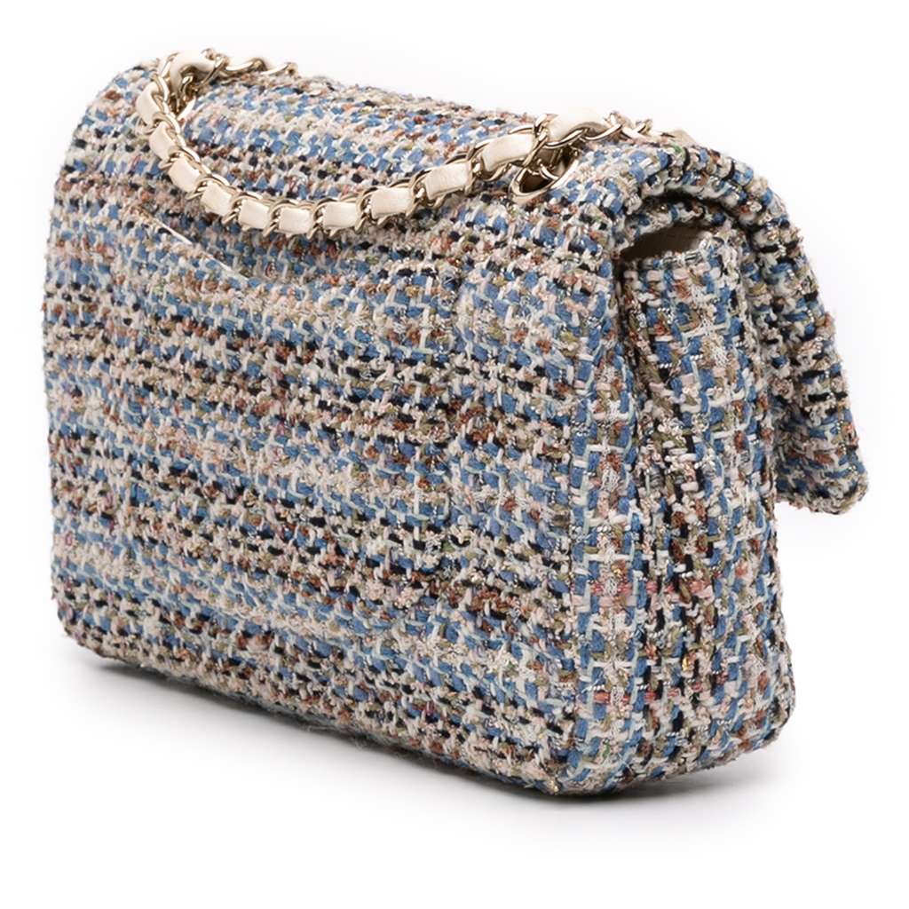 Chanel Medium Classic Tweed Double Flap - Back view