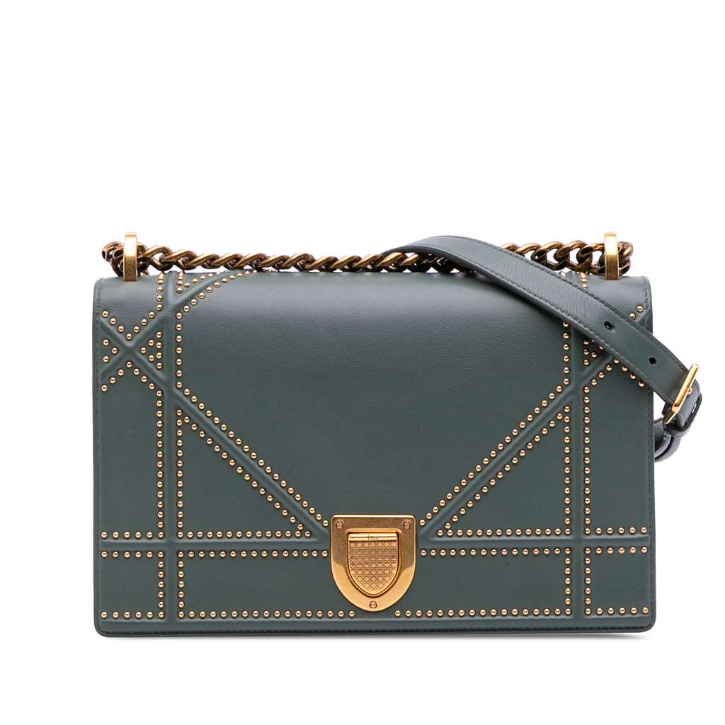 Dior Medium Studded Lambskin Diorama Flap