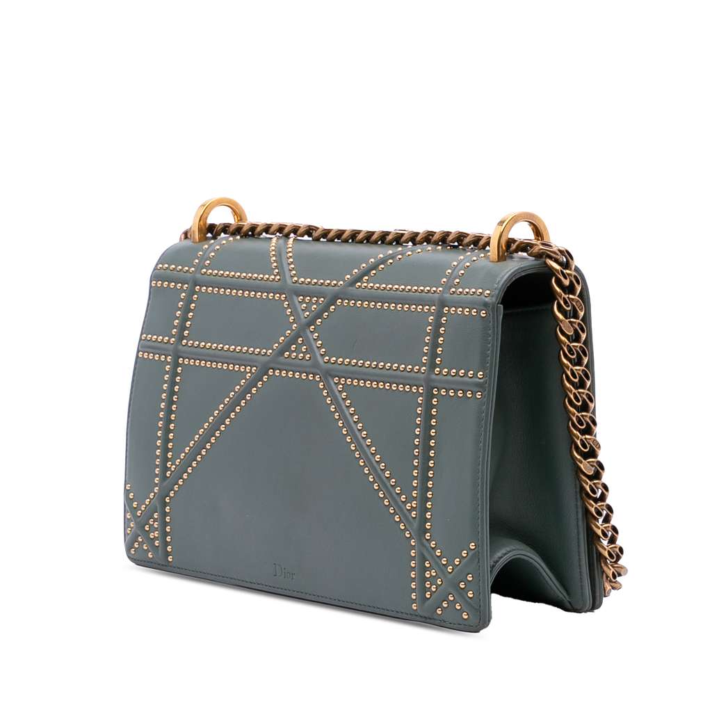 Dior Medium Studded Lambskin Diorama Flap - Back view