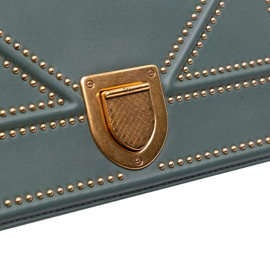 Dior Medium Studded Lambskin Diorama Flap - Image 11