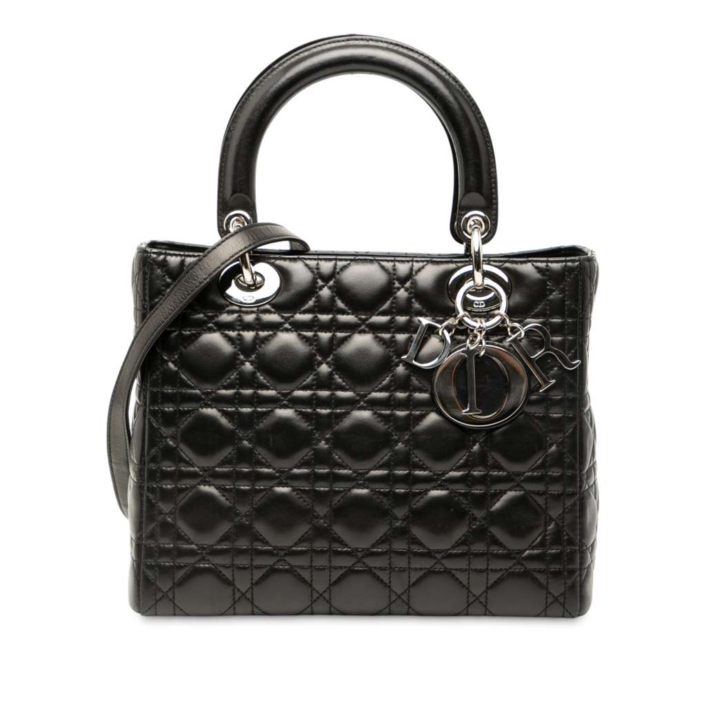 Dior Medium Lambskin Cannage Lady Dior