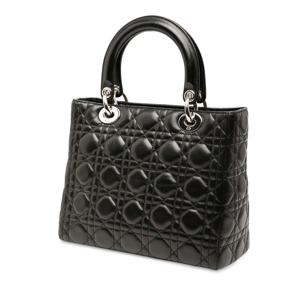 Dior Medium Lambskin Cannage Lady Dior - Back view