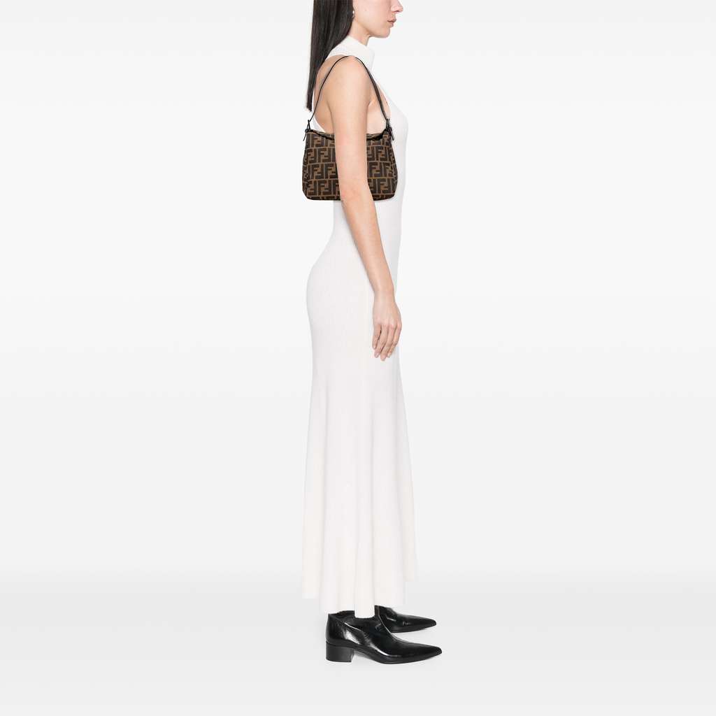 Fendi Zucca Canvas Double Flap Shoulder Bag - Image 13