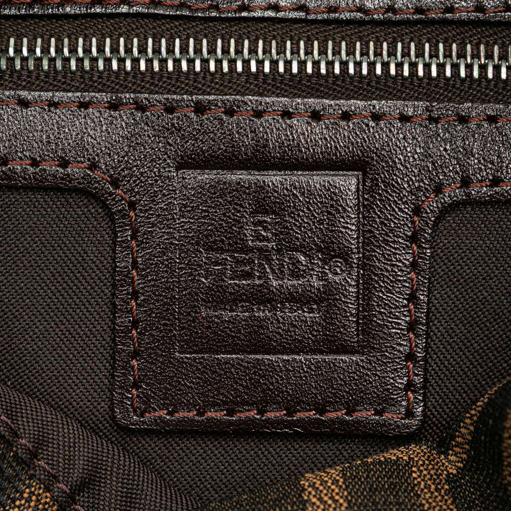 Fendi Zucca Canvas Double Flap Shoulder Bag - Side view