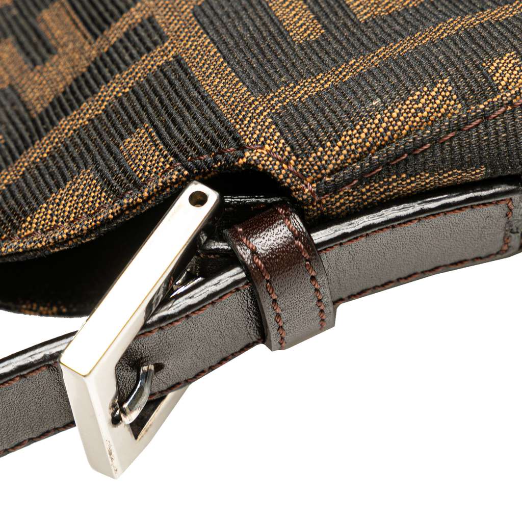 Fendi Zucca Canvas Double Flap Shoulder Bag - Image 10