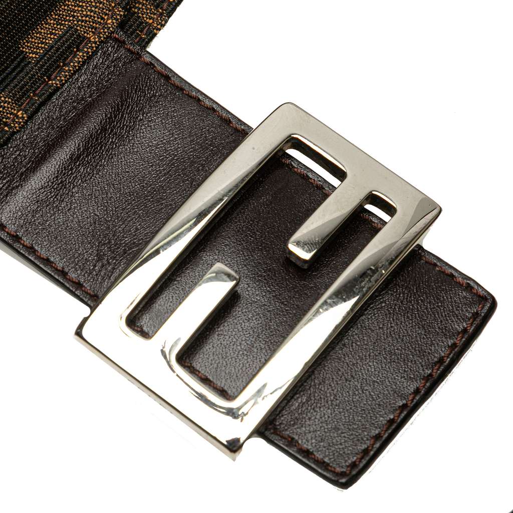 Fendi Zucca Canvas Double Flap Shoulder Bag - Image 11