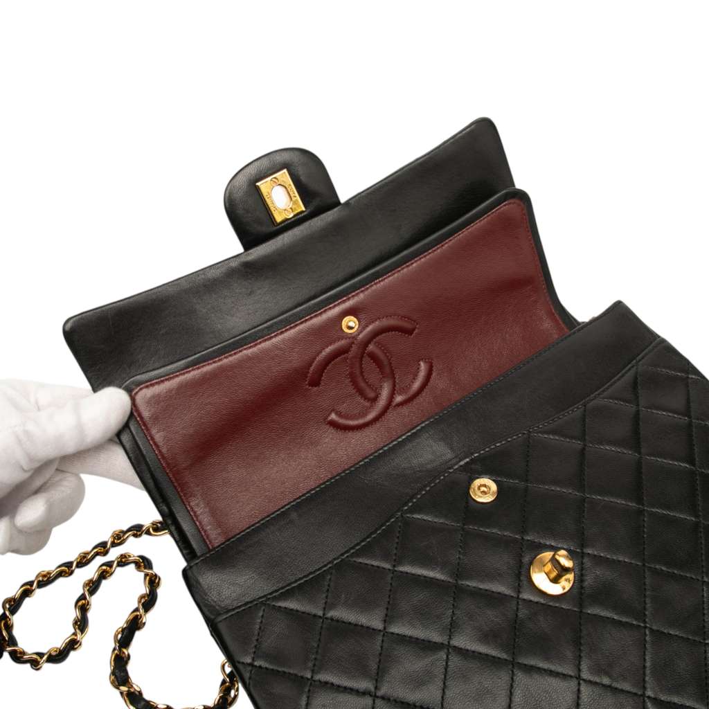 Chanel Medium Tall Classic Lambskin Double Flap - Image 10