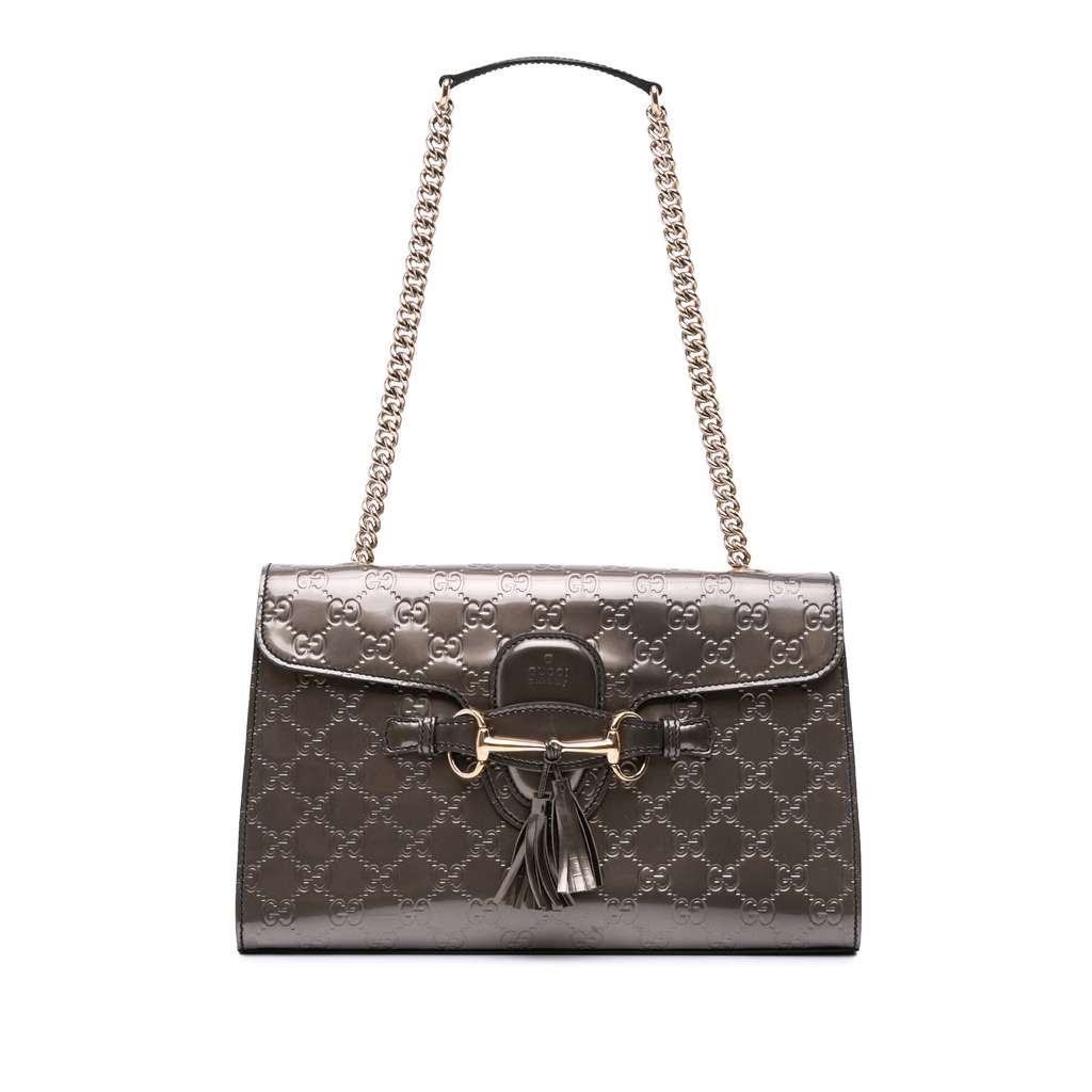 Gucci Medium Patent Guccissima Emily Shoulder Bag