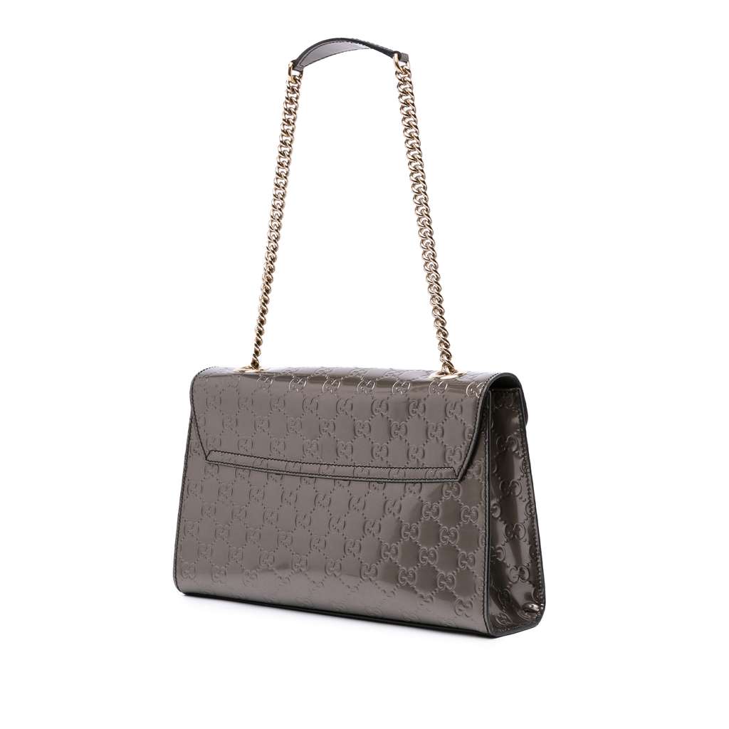 Gucci Medium Patent Guccissima Emily Shoulder Bag - Back view