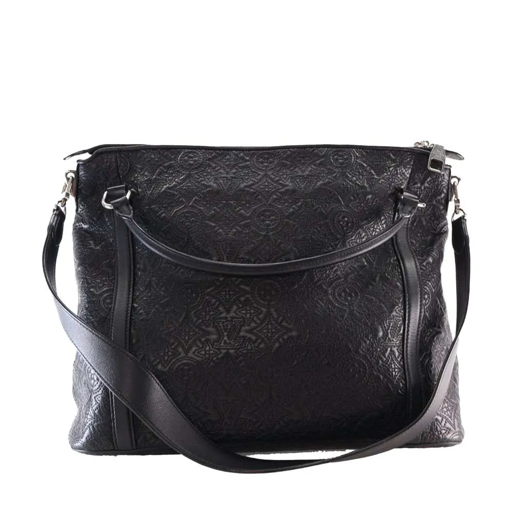 Louis Vuitton Monogram Antheia Ixia MM Black Leather Good - Front View