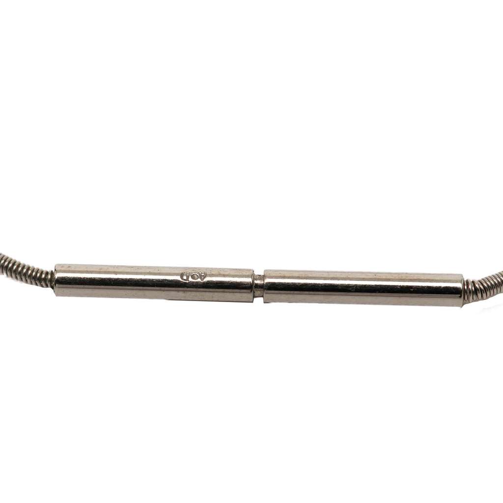 Hermès Palladium Plated Enamel Cage dH Cube Necklace - Side view