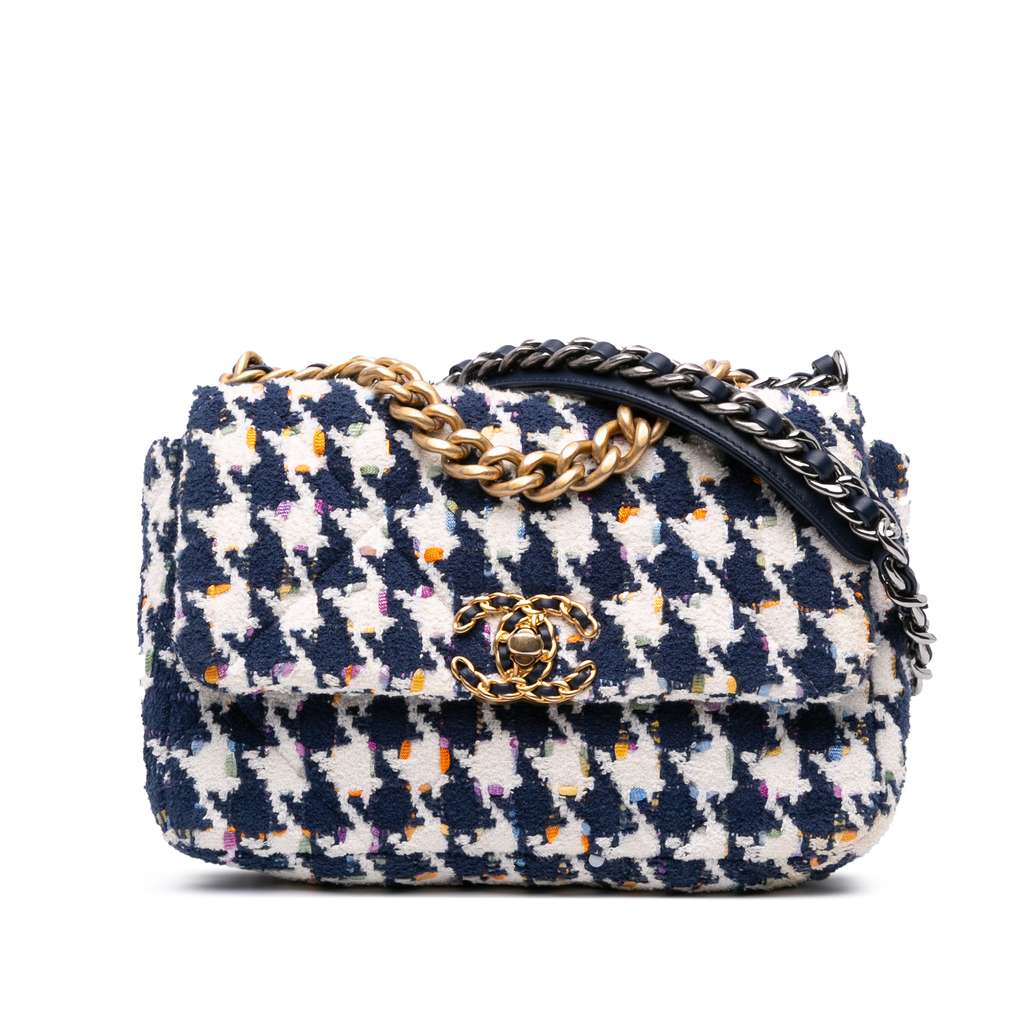 Chanel Medium Houndstooth Tweed 19 Flap