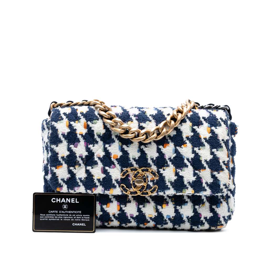 Chanel Medium Houndstooth Tweed 19 Flap - Image 11