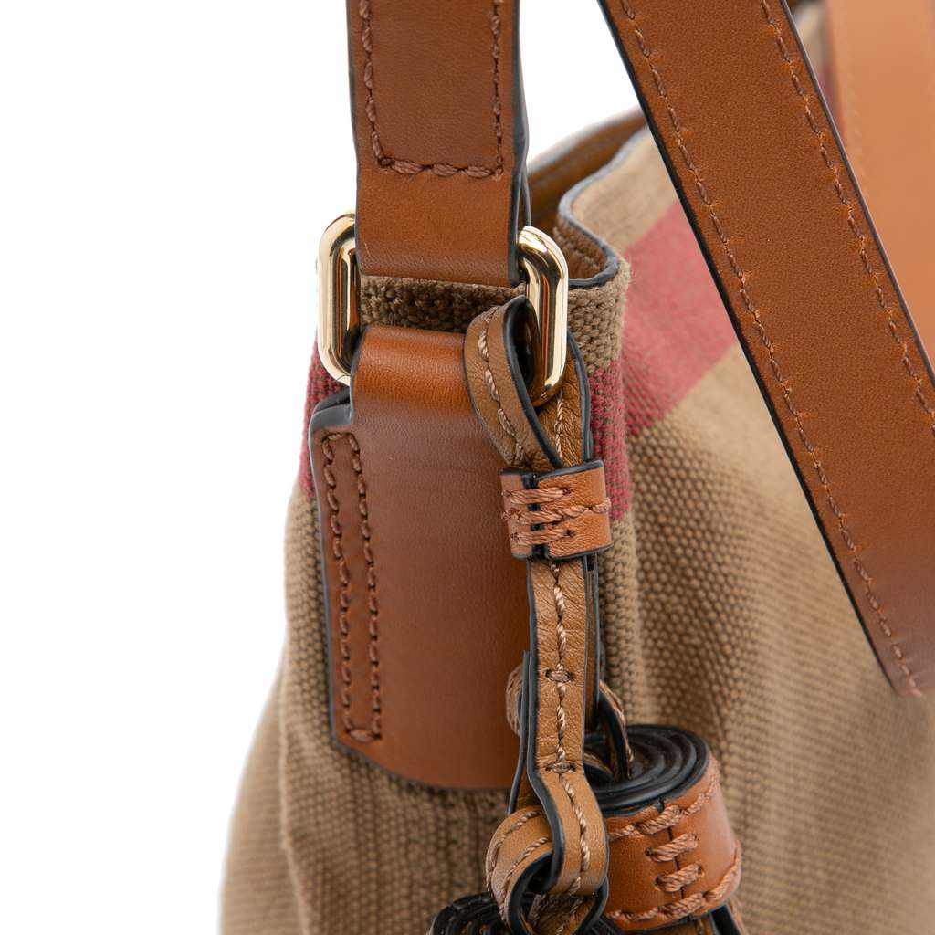 Burberry Mini Mega Check Canvas Ashby Tassel Bucket Bag - Image 13