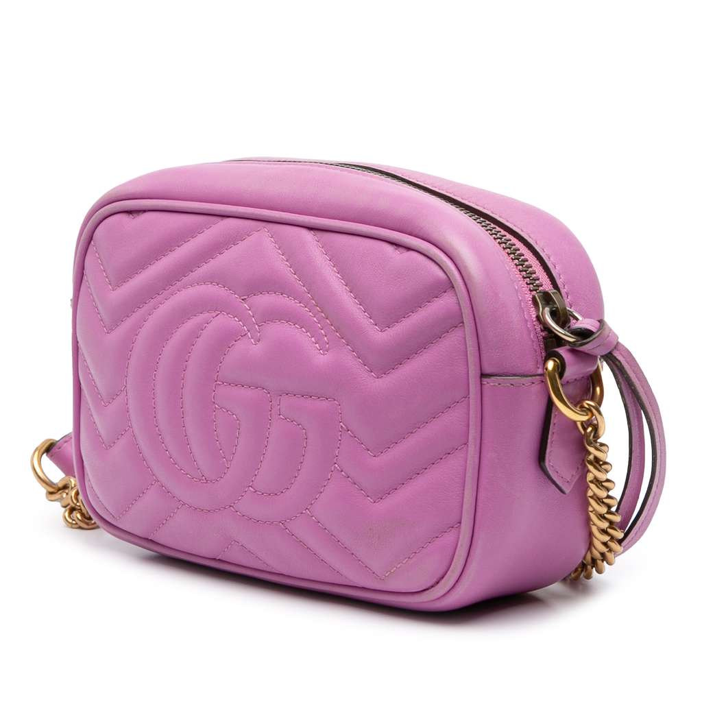 Gucci Mini GG Marmont Matelasse Leather Crossbody - Back view