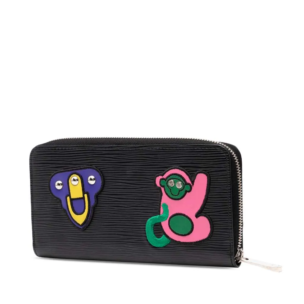 Louis Vuitton Epi Patches Zippy Wallet Black Leather Good - Back View