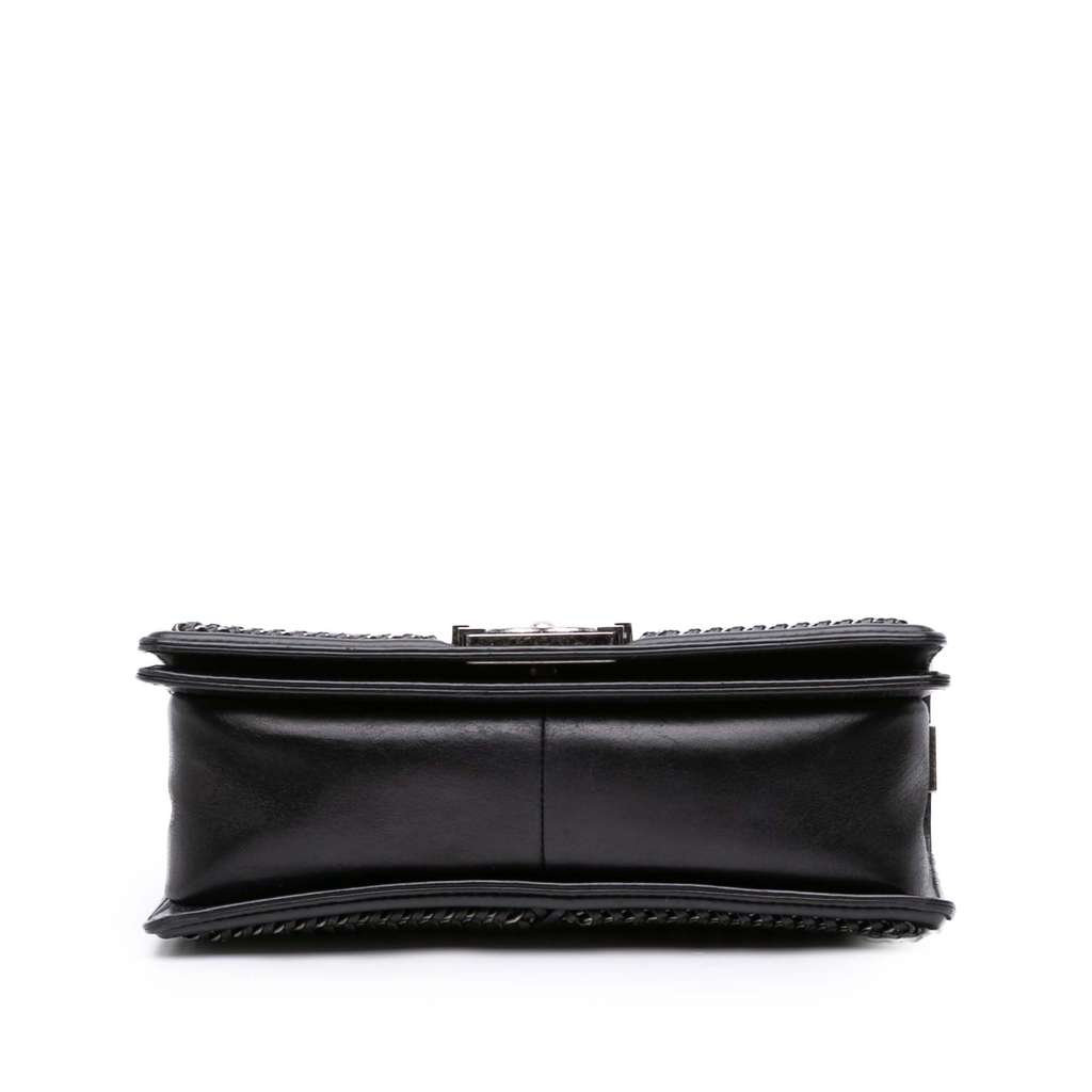 Chanel Medium Quilted Calfskin Whipstitch Chain Around Boy Top Handle Flap - Image 6